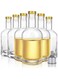 SKYLINK 6Pack 12oz Glass Bottles, Clear Heavy Glass Bottles with T-Top Cap, for Beverages Drinks Oil Vinegar Kombucha with Cork Stopper Airtight Lid