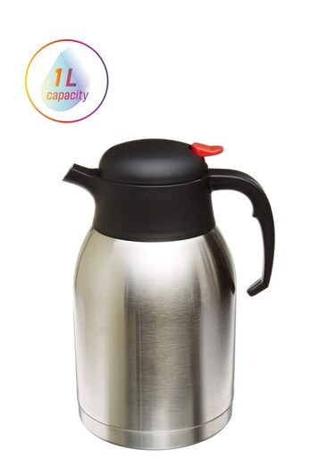Double Walled Vacuum Insulated Coffee Thermos Silver/Black