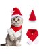 Generic Cat Christmas Hat and Scarf Set - Red, Polyester, 5+ lbs, Christmas Pet Clothes