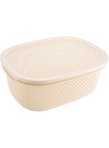 AKDC Plastic Storage Basket Beige