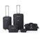 OUTBOUND 5-Piece Softside Wheeled Travel Luggage Set, Includes 26" &amp; 21" Upright Suitcases, Duffel Bag, Boarding Tote &amp; Toiletry Kit, Durable Polyester Construction - Black