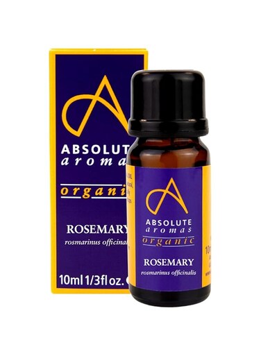 Absolute Aromas Organic Rosemary Essential Oil 10ml - Pure, Natural, Undiluted, Cruelty Free and Vegan for Aromatherapy, Diffusers, Hair Skincare