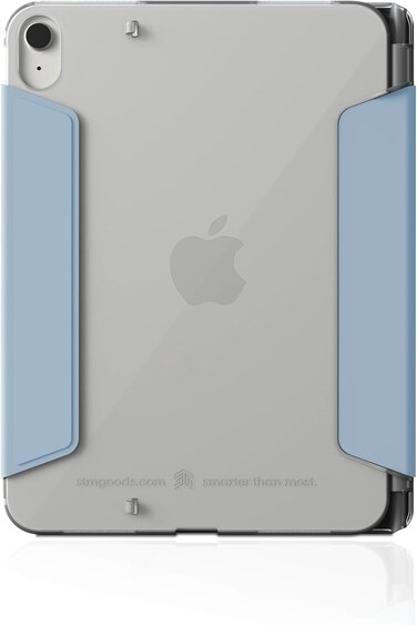 حافظة STM Studio لجهاز Apple iPad 10th Gen 2022، غطاء واقٍ خفيف الوزن، ظهر شفاف، مع مساحة تخزين لقلم Apple، يدعم وظيفة السكون/التنشيط التلقائي - أزرق