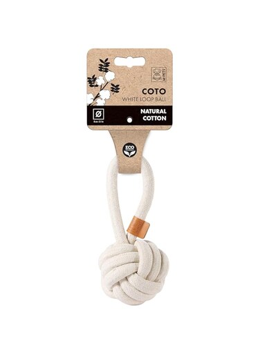 M-PETS Coto White Loop Ball M Eco Friendly Dog Toy