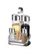 TSTSM 5 Piece Cruet Sets for Salt Pepper Oil and Vinegar with Stand, Cruet Sets, Acrylic Spice Jars with Lids with Rack