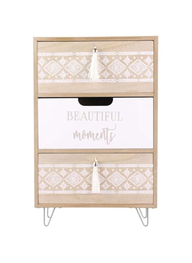 HOME DECO FACTORY The 3 Drawer Storage Unit with Tassels