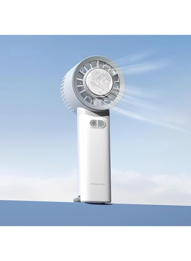 Azonee Ice Cooling Handheld Fan, Mini Portable Handheld Fan, USB 3 Speeds Low Noise Small Pocket Cooling Fan with Cold Compress Function, Portable Fan for Travel Outdoor, 3s Instant Cool Down