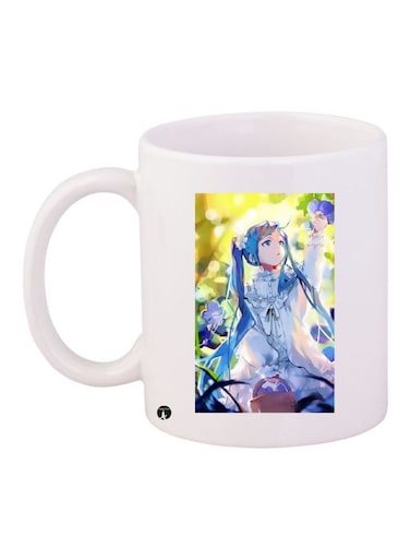 Cartoon Girl Printed Coffee Mug White/Blue/Green