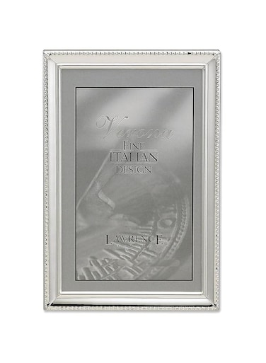 Lawrence Frames Polished Silver Plate 8 by 12-Inch Picture Frame, Bead Border Design