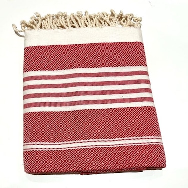 Dimond  Beach Towel 100% recycled cotton red