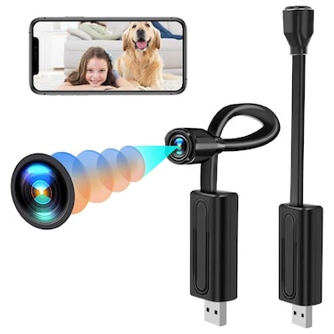 HD Smart Mini WiFi USB Camera Wide Angle Camera, Remote Network Small Camera Monitor AI Human Detection Real-time Surveillance IP Camera for Home Household