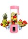Portable Blender, Personal Size Eletric USB Juicer Cup, Fruit, Smoothie, Baby Food Mixing Machine with Updated 6 Blades,Magnetic Secure Switch Electric Fruit Mixer for Superb Mixing 380ml (pink)