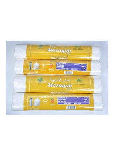 4 Rolls x 30-Piece Heavy Duty 10 Gallon Garbage Bag White 54x60cm
