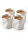 Design Dune Mug (4pcs) White Ceramic Handmade (200ml)