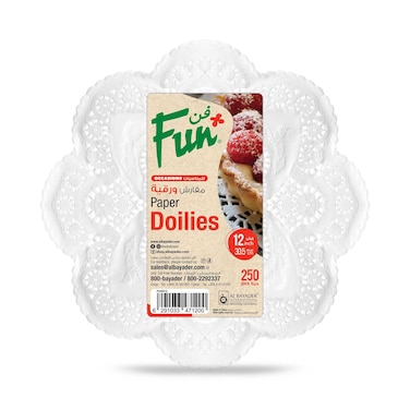 Fun Round Doilies White 12inch 250 PCS