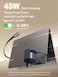 UGREEN 45W USB C Charger 3 Ports For iPhone 17 Charger Type C Adapter, GaN Fast Adapter with Retractable USB-C Cable, Compatible with Samsung Galaxy S25 S24 S23, iPhone 16/15