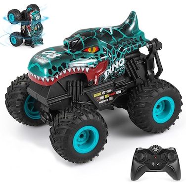 ESSEN RC Monster Truck Dinosaur Toy 2.4Ghz Remote Control Monster Trucks Car with Light Music RC Truck with Stunt 360&deg; Spins Flips Walk Upright Drift for Kids Boys Girls Ages 4-12