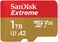 SanDisk Extreme 1 TB Class 10/UHS-I (U3) MicroSDXC - 160 MB/s Read - 90 MB/s Write