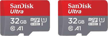 SanDisk 32GB 2-Pack Ultra MicroSDHC UHS-I Memory Card (2x32GB) - SDSQUAR-032G-GN6MT