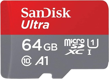 سانديسك بطاقة ذاكرة مايكرو اس دي اكس سي الترا 64GB + محول SD مع تطبيق A1 اداء يصل الى 120 ميجابايت/ثانية، الفئة 10، UHS-I