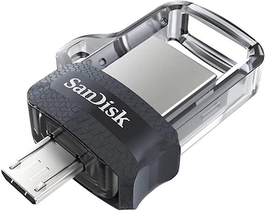SanDisk 128GB Ultra Dual Drive M3.0 For Android Devices And Computers - MicroUSB, USB 3.0 - SDDD3-128G-GAM46