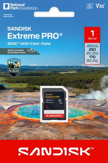 SanDisk Memory Card SD Extreme Pro (National Park Foundation) Edition Speed 250MB/S 1TB (International Version)