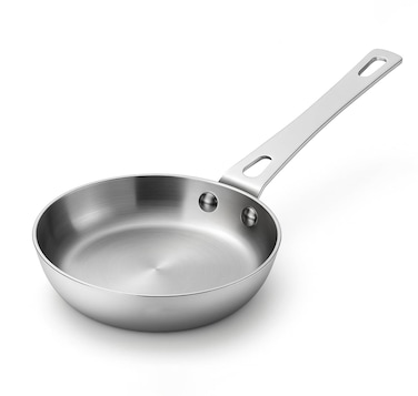 Platinum Triply Stainless Steel Mini Frypan - 12 cm, Compact Design Frying Pan, Induction Friendly Versatile Fry pan, Perfect for Everyday Cooking, Tadka, Roasting, Omelette - 5 Years Warranty