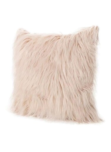 Fur Cushion With Filling Polyester Pink 40x40centimeter