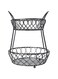 Gourmet Basics by Mikasa 5158748 Loop and Lattice Metal 2-Tier Fruit Storage Basket, Steel, Round, Antique Black