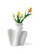 SOOFAM Artistic White Ceramic Vase, Minimalist Flower Arrangement Vase, Modern Bust Sculpture Floral Display, Ceramic Vase for Shelf, Table, Bookshelf, Mantel, Living Room and Entryway Decor Vases