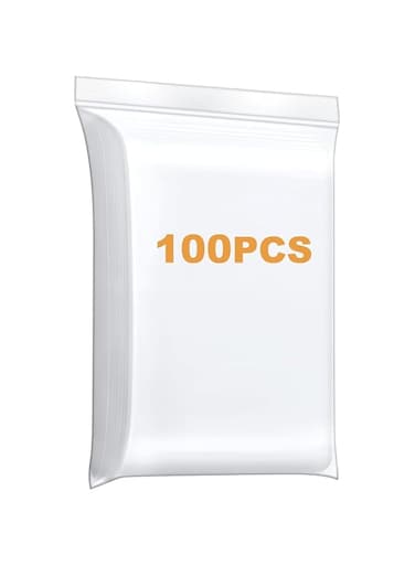 Joyzzz Plastic Zipper Bags, 100PCS Clear Reclosable Zip Plastic Poly Bags, 20x15cm Ziplock Bags for Pills, Heavy-Duty Zip Bag for Photo, Jewelry, Bakery, Treats, Seeds, Pills, Party Favors