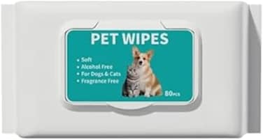 Pet Wipes, Pet Grooming Wipes, Soft, Alcohol-Free, for Dogs and Cats, Unscented, Dog Wipes 80pcs, Large Pet Grooming Wipes for Dogs &amp; Cats, for full body, eye wipes, ear wipes, Paws, &amp; Butt (1 pack)
