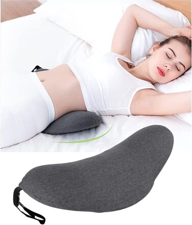 Memory Foam Lumbar Support Pillow for Back Pain Relief, Pregnancy Wedge Cushion, Comfortable Sleeping Waist Pillow for Spine Alignment