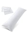 Linen Klub Long Body 1Pc Stripe Pillowcase - 100% Microfiber with envelope closure, Soft and Durable Quality, Size : 45 x 125cm , White