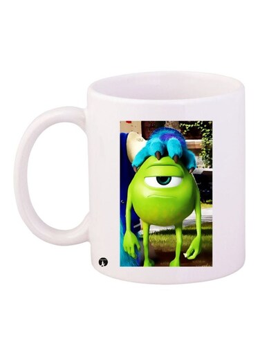 Monsters Printed Coffee Mug White/Green/Blue