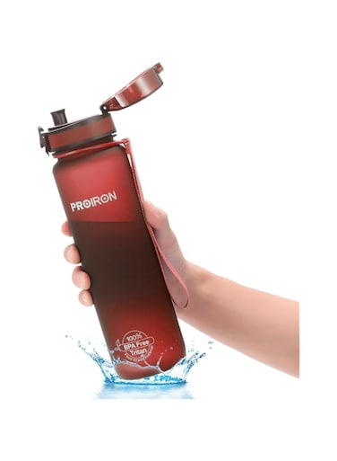 PROIRON Water Bottle 0.5L/1L Leak-Proof Drink Bottle BPA Free USA Tritan Material Gym Bottle with Protein Shaker, Flip Top Lid &amp; Removable Strainer for Fitness Cycling, Gym Camping Outdoor Sports