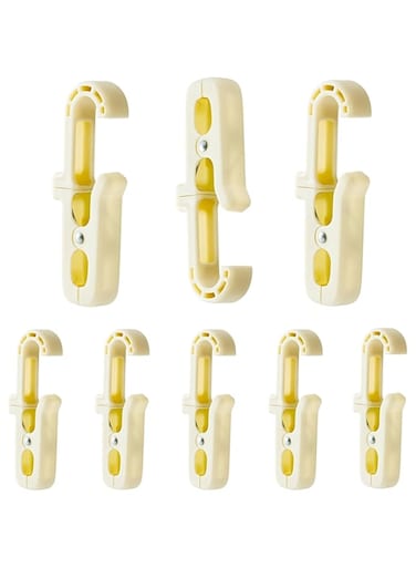 KASTWAVE 8 Pcs Large Rotating Laundry Hooks with Clips for Clothes and Curtains, Portable Organizer for Home Kitchen and Outdoor Use