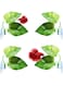 Oasisgalore 4 Pcs Betta Fish Leaf Hammock Betta Spawning Leaves with Suction Cup, The Natural Habitat, for Spawning Resting Aquarium Fish Tank Decoration Style, Beautiful, Strong and Durable(Green).