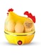 Chicken-Shaped Electric Egg Cooker, 7 Eggs Capacity, Yellow