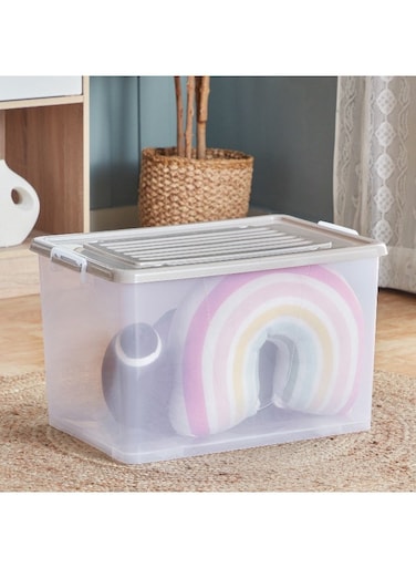 Box Juana Multipurpose Transparent Storage Box With Wheels And Lockable Lid 75 L