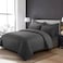 MAXQON 4-Piece Duvet Cover Set &ndash;Single Size, Includes 1 Duvet Cover(150x200cm), 1 Fitted Sheet(120x200+20cm) 2 Pillowcases(53x75cm), Color Grey