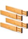 AMERTEER Bamboo Drawer Dividers   Adjustable Kitchen Drawer Dividers (4 Pack)   Expandable Utensil Drawer Organizer for Kitchen, Bedroom, Bathroom, Dresser &amp; Office   17-22 Inch Storage Separator