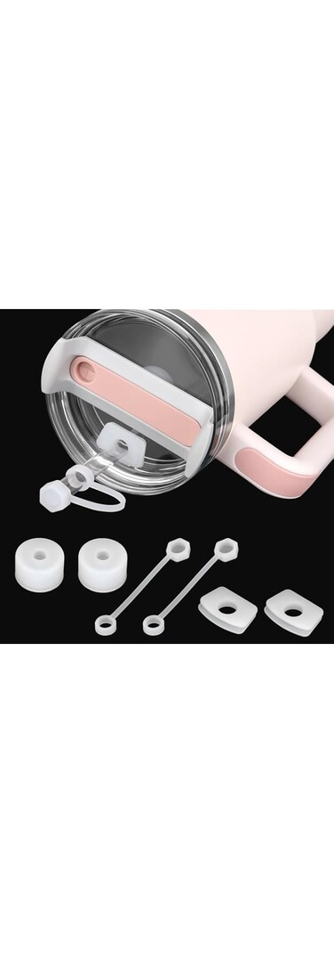 VELEGO6pcs Silicone Spill Proof Stopper for Stanley Cup H2.0 40&amp;30oz, Including 2 Straw Cover Cap, 2 Square Spill Stopper and 2 Round Leak Stopper, Reusable Tumbler Accessories