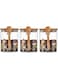 Glass Storage Jar with Bamboo Lids and bamboo Spoon,Set of 3 Airtight Food Jars Kitchen Food Storage Containers with Scoop For Serving Tea, Coffee, Flour, Sugar, Candy, Cookie, Spice (Small:800ml)