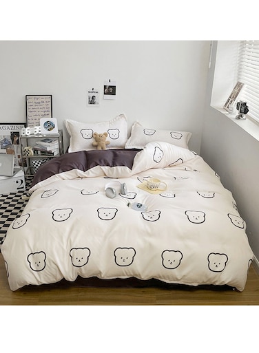 4-Piece Set Bedding Modal Quilt Cover Set with 1 Quilt Cover 1 Sheet and 2 Pillowcases 2m Bed (200 * 230cm)