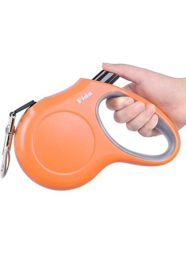 Fida Retractable Dog Leash for Large Dog up to 50kg, JFA Series, 16ft Tape Orange Large