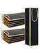 LCHYI&reg; Luxury Black Wine Gift Bags with Gold Foil Edges, 12PCS Sturdy Kraft Paper Single Bottle Wine Tote Bags for Wedding, Christmas, Party, 35x9.5x9cm