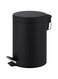 Novel Solutions Innoteck Essentials Round Colour Coated Pedal Bin 3L Dustbin Size 26x17cm for Kitchen and bathroom, Matt Black, Powder Coated Steel, 3 Litre