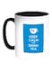 Keep Calm And Drink Tea Printed Ceramic Coffee Mug White/Black/Blue 11ounce