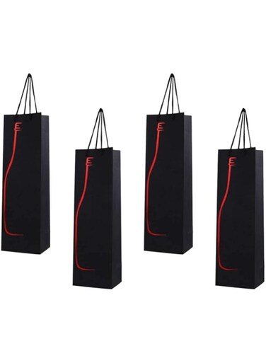 ELECDON 12pcs Red Wine Gift Bags with Handles - Versatile Single Bottle Tote for Champagne, Perfect for Parties, Business Events &amp; Retail Merchandise
